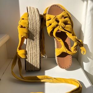 Sigerson Morrison Cosie Platform Sandals | Mustard
